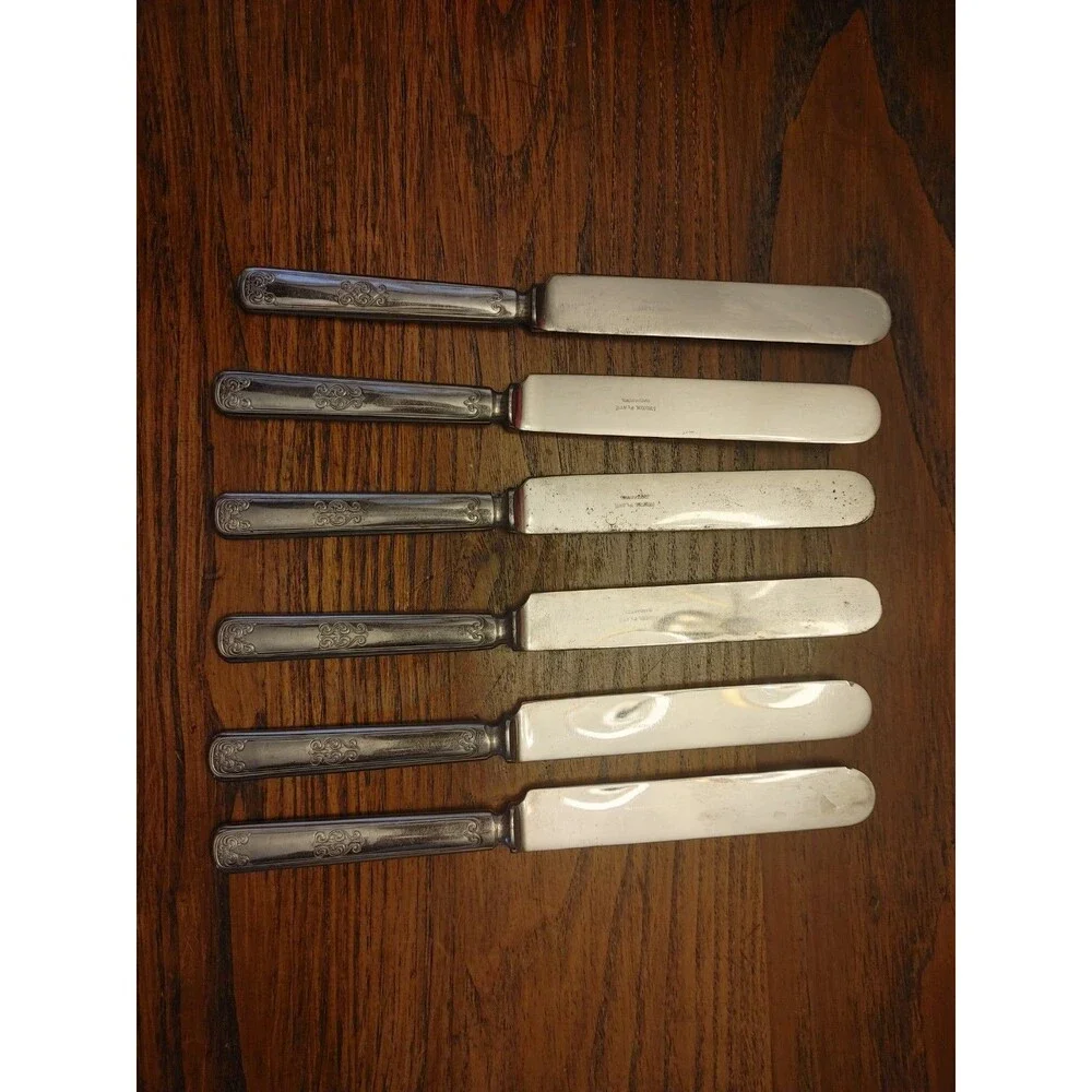 Warranted Nickel Plate bread and butter Knives set of 6